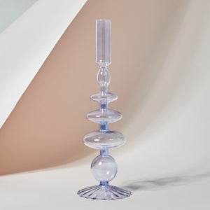 Floriddle Lilac Candle Holders Glass Candlestick holder for Wedding Table Centerpieces Nordic Vase Home Decoration Gift